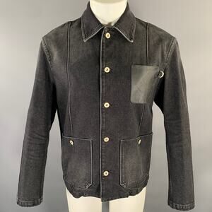 LOEWE Size 34 Grey Patch Cotton Chore Jacket